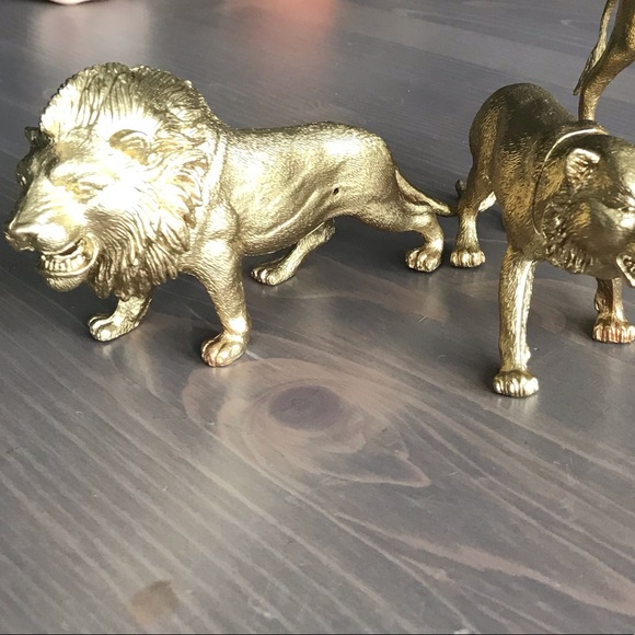 Gold Animals plastic figurines Set of 3 DIY - Picture 4 of 6